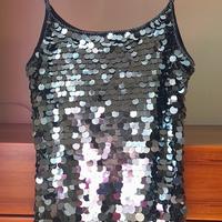 Abito da cocktail  paillettes grigio argento