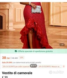 vestito a sirena rosso 
