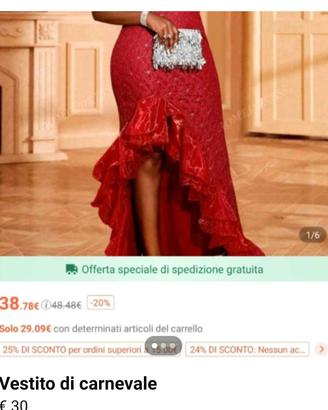 vestito a sirena rosso 