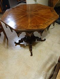 Tavolo Antico Ottagonale in Noce (Fine '800) – Da