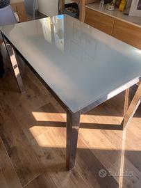 Tavolo allungabile vetro acciaio