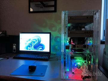 PC in Plexiglass, I7-920, 12GB ram, GT710, Win 11