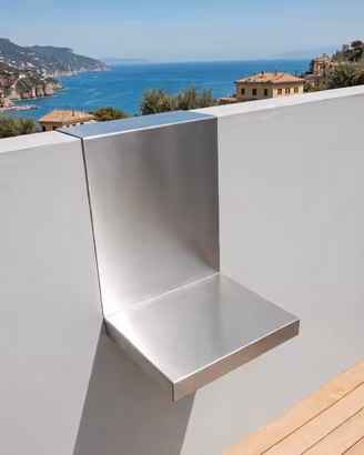 TAVOLINO BALCONE  INOX SU MISURA PER PARAPETTI