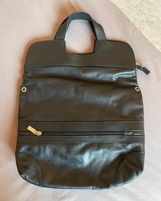 Borsa nera in vera pelle