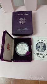 dollaro  d'argento999 fondo specchio proof 1987