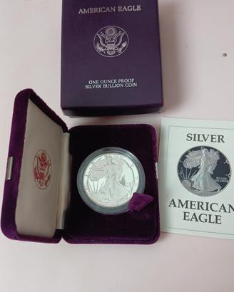 dollaro  d'argento999 fondo specchio proof 1987