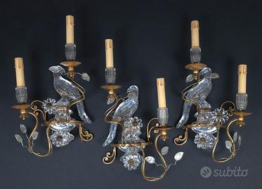 Trittico applique in cristallo RCR anni 50'