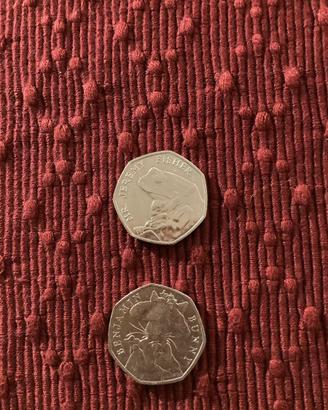 Due monete da 50 pence, 2017, al miglior offerente
