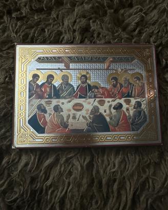 quadro ultima cena GESU ricamato