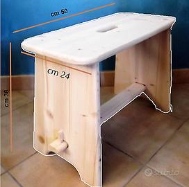 Scala Scaletta  Artigianale Sgabello Legno Massell