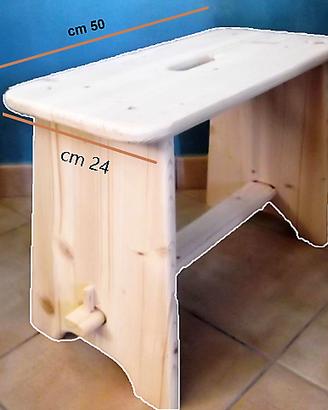 Scala Scaletta  Artigianale Sgabello Legno Massell