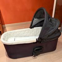 Navicella Baby jogger in denim, con adattatori