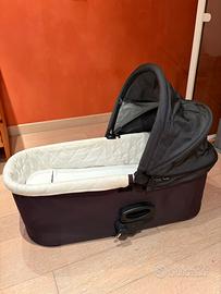 Navicella Baby jogger in denim, con adattatori