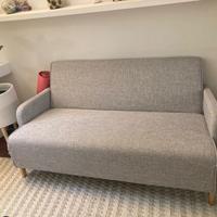 Divano in tessuto grigio chiaro 2 posti