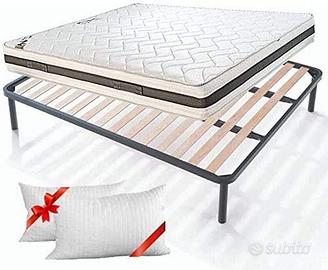 MATERASSO SUPERORTOPEDICO MEMORY FOAM E RETE LEGNO