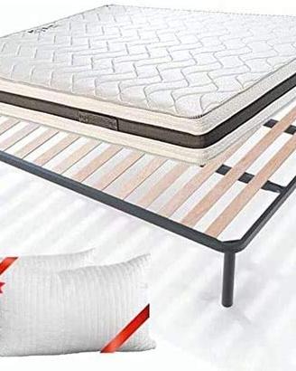 MATERASSO SUPERORTOPEDICO MEMORY FOAM E RETE LEGNO