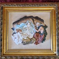 Quadro a rilievo la Natività -Porcellana Principe