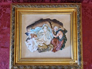 Quadro a rilievo la Natività -Porcellana Principe