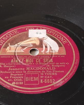 Raro 78 giri Jeanette MacDonald - Cinema Hollywood