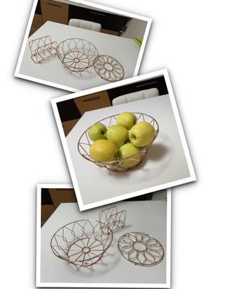 Set accessori cucina in filo metallico color rame