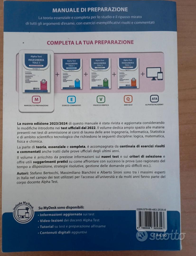 Alpha Test Ingegneria Tolc-I : manuale di preparaz - Libri e Riviste In  vendita a Matera