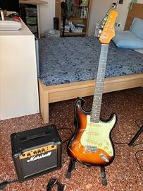 Chitarra elettrica Eko ST300+ Amplificatore