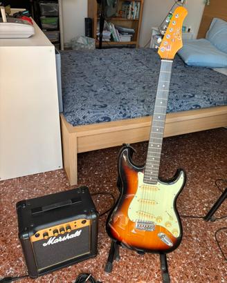 Chitarra elettrica Eko ST300+ Amplificatore
