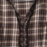 Camicia donna  morbido cotone scozzese moda Oltre