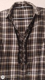 Camicia donna  morbido cotone scozzese moda Oltre