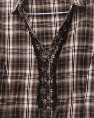 Camicia donna  morbido cotone scozzese moda Oltre