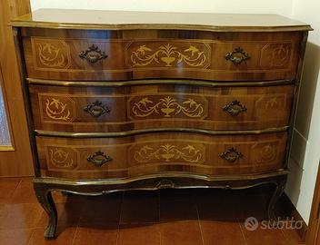 Elegante Cassettone Trumeau Intarsiato