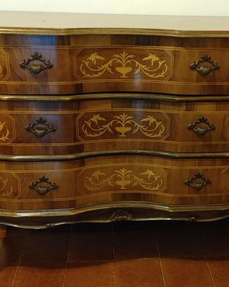 Elegante Cassettone Trumeau Intarsiato