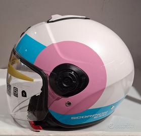 Casco Jet Scorpion Exo City II SHEER Azzurro/Rosa