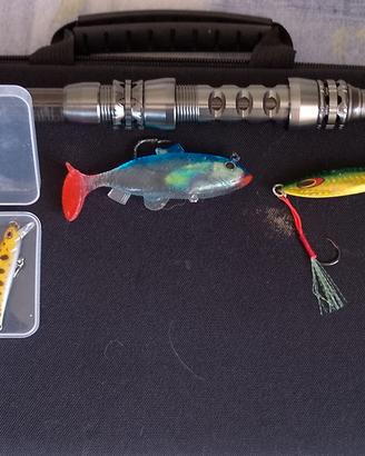 can a da pesca esche e mulinello 