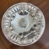 Vassoio intarsiato placcato in argento, anni’60