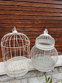 COPPIA DI VOLIERE DECORATIVE ORNAMENTALI D'ARREDO