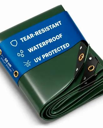 Telo Pvc e tessuto 650 g UV 5x7m verde