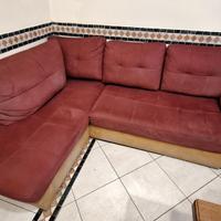 Divano 2 posti + penisola con contenitore
