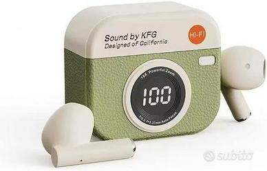 Cuffie Retro Q86, Bluetooth 5.4, VERDE