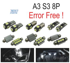 KIT 12 LAMPADE LED INTERNE PER AUDI A3 S3 8 P 06-1