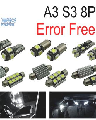 KIT 12 LAMPADE LED INTERNE PER AUDI A3 S3 8 P 06-1