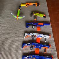 lotto fucili nerf con colpi e accessori