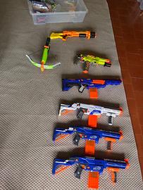 lotto fucili nerf con colpi e accessori