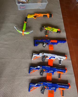 lotto fucili nerf con colpi e accessori