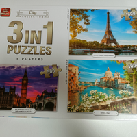 Scatola con 3 puzzle diversi
