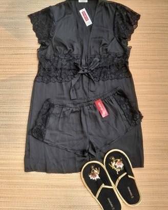 kimono + culotte + pantofole