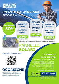 IMPIANTI FOTOVOLTAICI PESCARA PANNELLI + BATTERIA