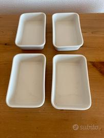 4 ciotole rettangolari Pillivuyt in porcellana
