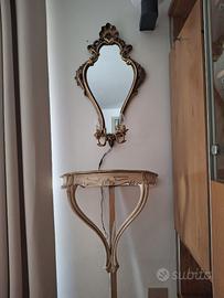 Comodino pensile con specchiera