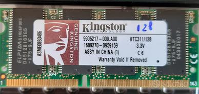 Ram pc portatile computer memorie 128 133 Memory